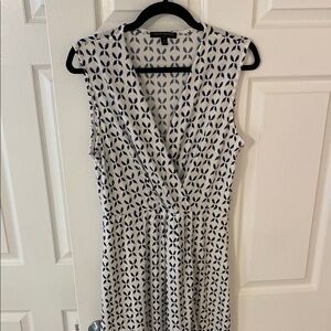 Banana Republic Black and White Sleeveless Midi Dress
